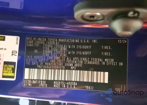 2025 Toyota Corolla Cross Se z USA, uszkodzony, nr VIN 7MUFBABG4SV064018